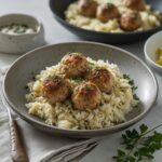Greek Turkey Meatballs with Lemon Herb Rice