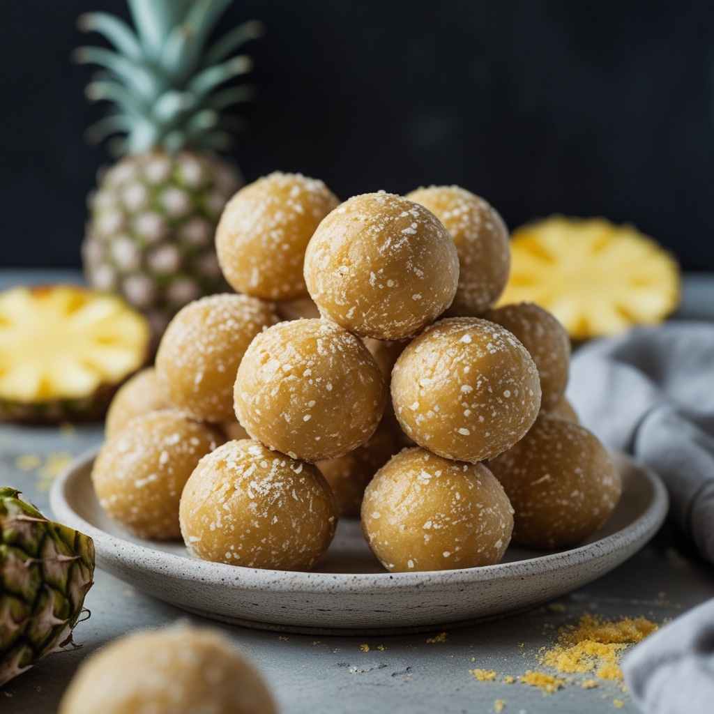 Pineapple Ginger Protein Energy Bites