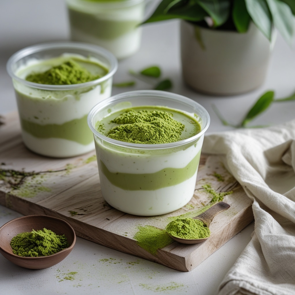 - Frozen Matcha Green Tea Greek Yogurt Cups