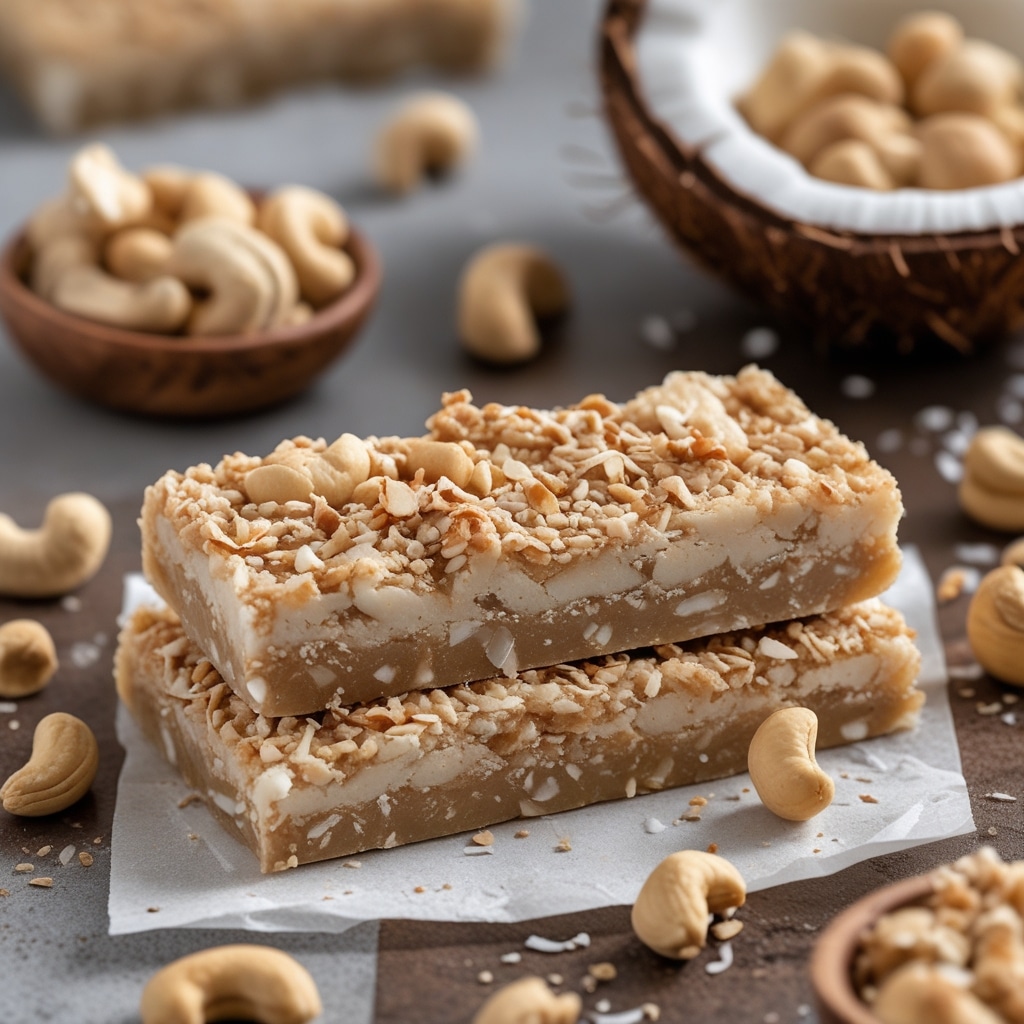 NoBake Coconut Cashew Protein Bars