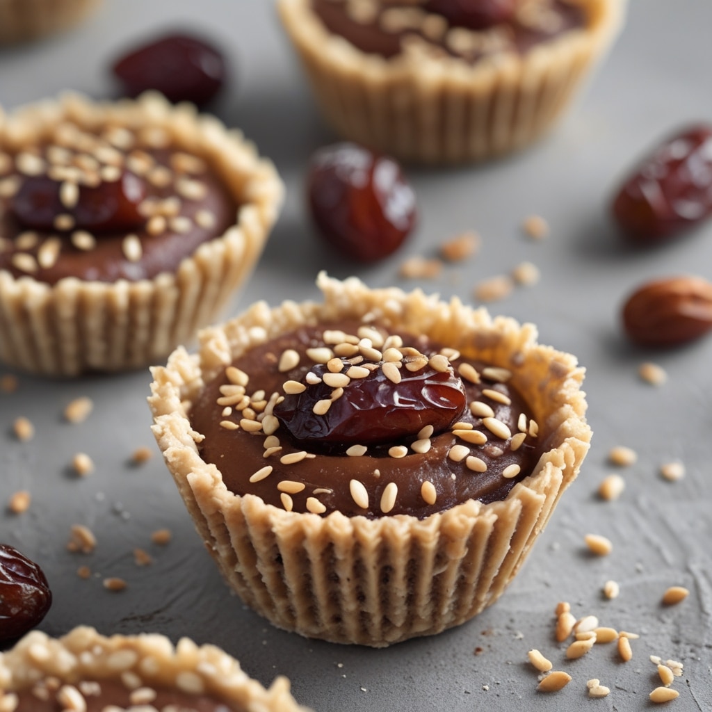 No-Bake Sesame Tahini Date Energy Cups