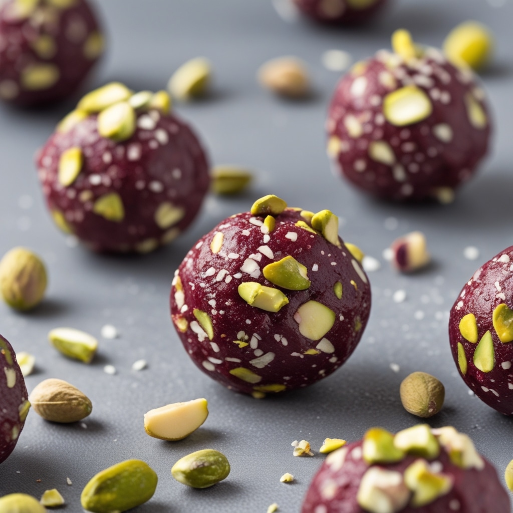 Boysenberry Pistachio Protein Energy Balls