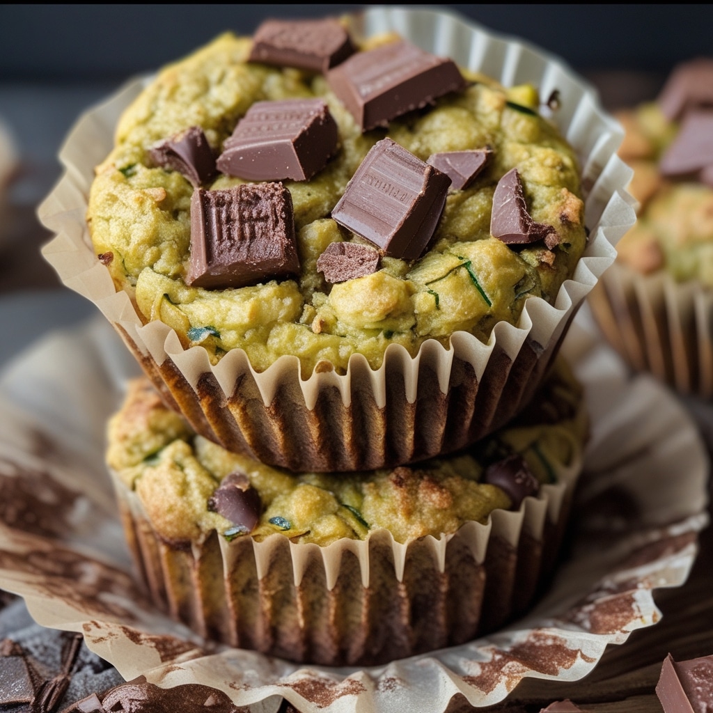 High Protein Zucchini Chocolate Cottage Cheese Muffins