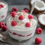 Frozen Raspberry Coconut Greek Yogurt Swirl