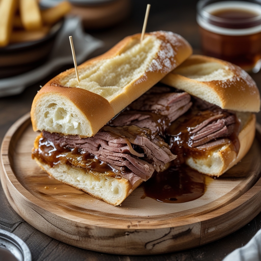 Easy French Dip Sandwich Recipe with Rich Au Jus