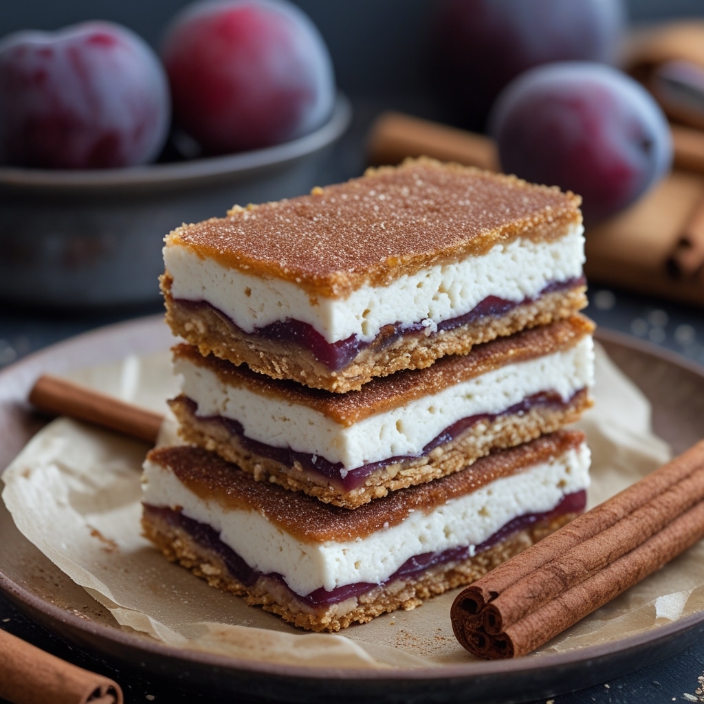 High Protein Plum Cinnamon Cottage Cheese Bars