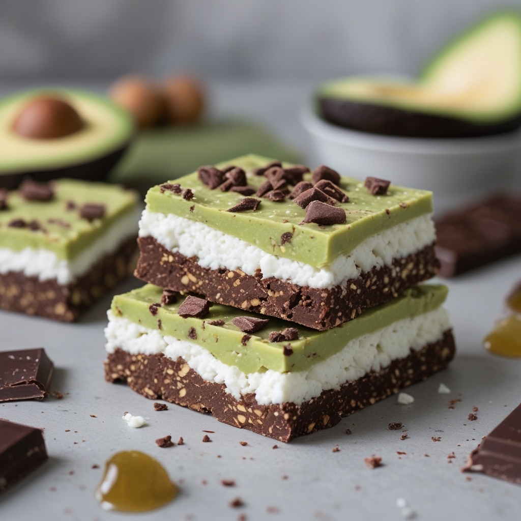 High Protein Chocolate Avocado Cottage Cheese Bars