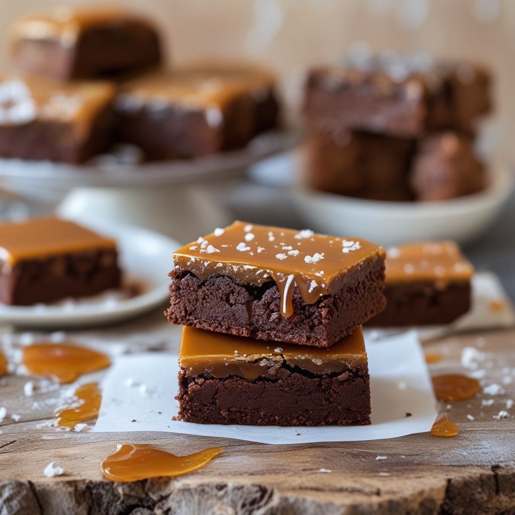 High Protein Salted Caramel Cottage Cheese Brownies