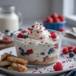Patriotic Cake Batter Dip Red White and Blue Cake Batter Dip