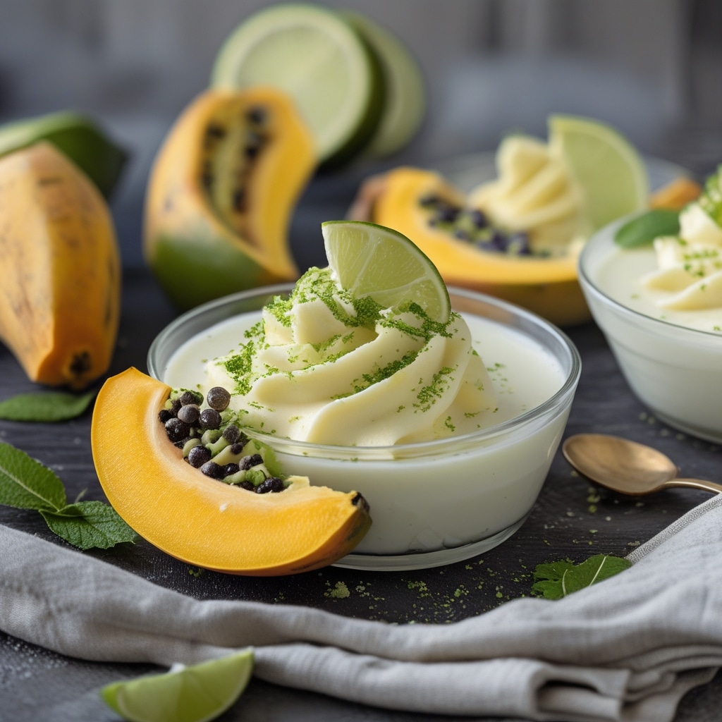Frozen Papaya Lime Greek Yogurt Bites