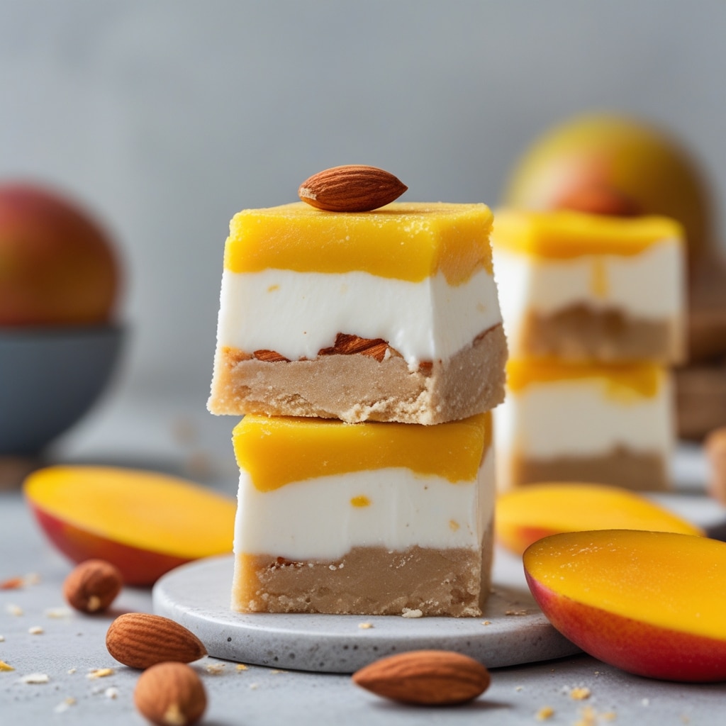 Mango Almond Protein Frozen Yogurt Bars