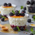 High Protein Blackberry Honey Cottage Cheese Cups