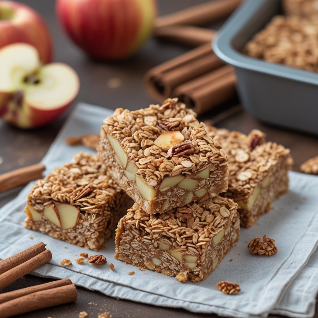 No-Bake Apple Cinnamon Protein Granola Bars