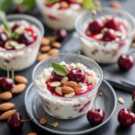 High Protein Cherry Almond Cottage Cheese Cups