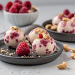 Raspberry Cashew Protein Frozen Yogurt Balls