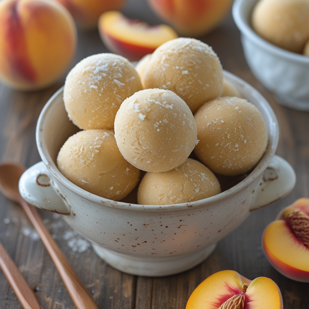 Peach Ginger Protein Frozen Yogurt Balls