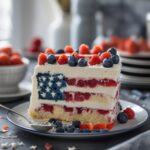 Red White and Blue Flag Cake