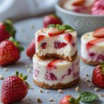 - High Protein Strawberry Cheesecake Cottage Cheese Bites