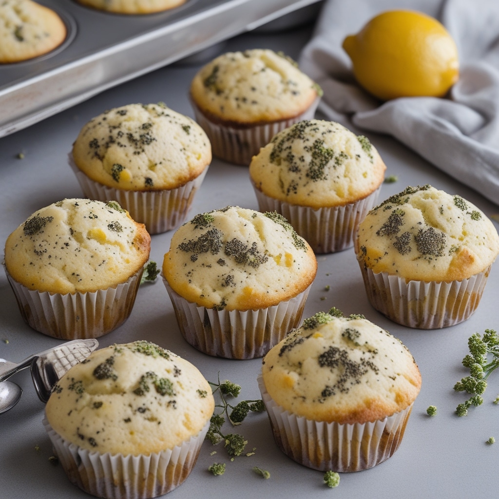 Greek Yogurt Lemon Poppy Muffins