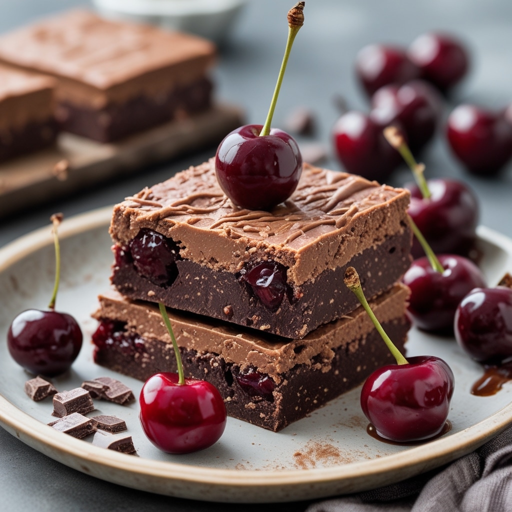 No-Bake Dark Chocolate Cherry Protein Squares