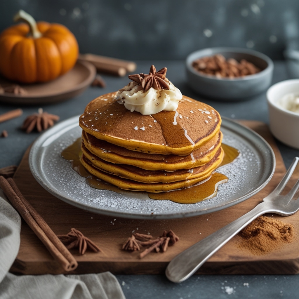 High Protein Pumpkin Spice Cottage Cheese Pancakes