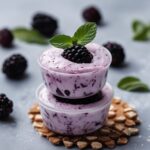 Frozen Blackberry Mint Greek Yogurt Bites