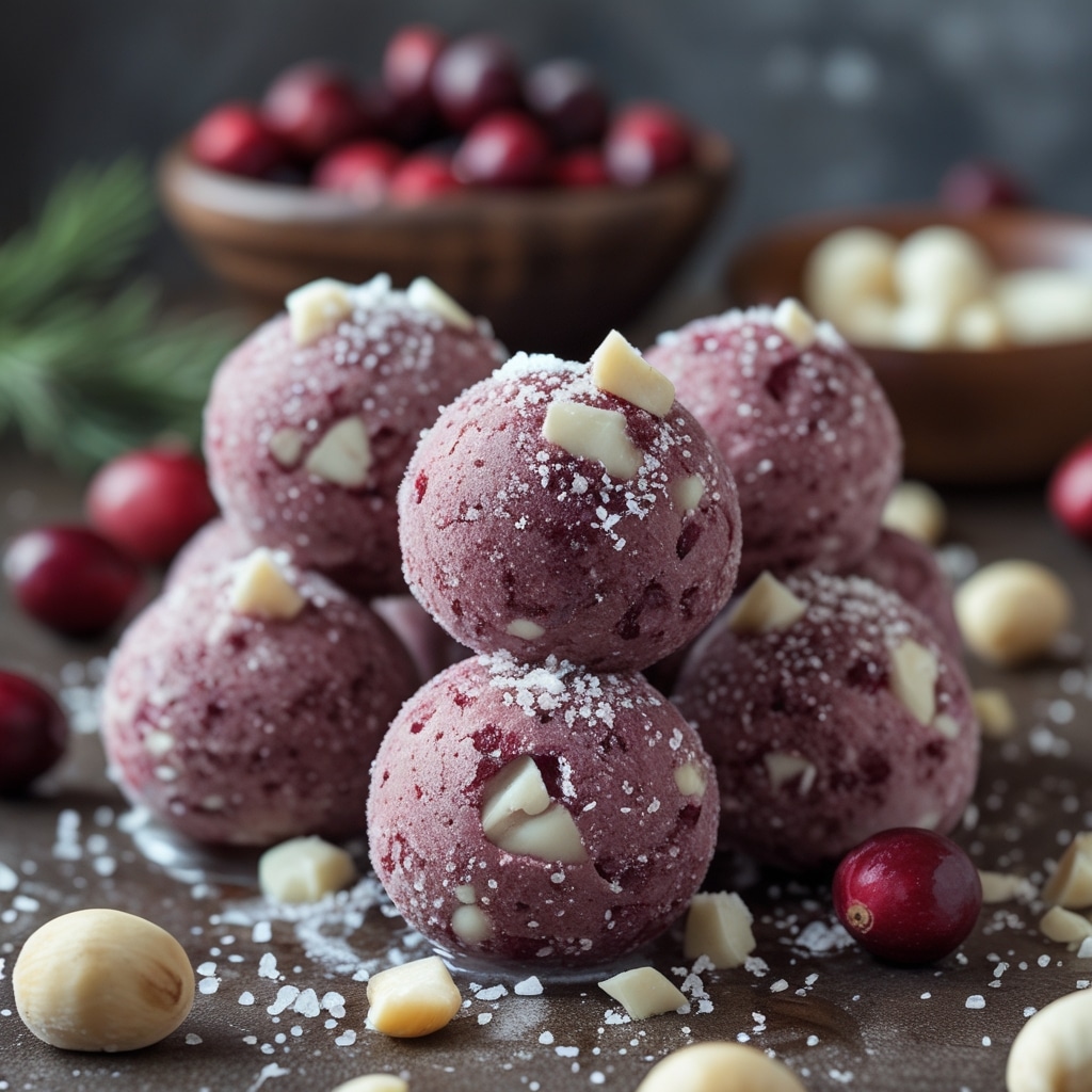 - Cranberry Macadamia Protein Frozen Yogurt Balls