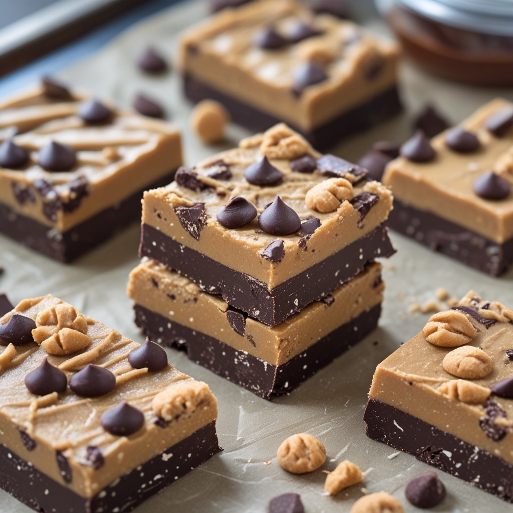 - No-Bake Cookie Butter Chocolate Protein Bars