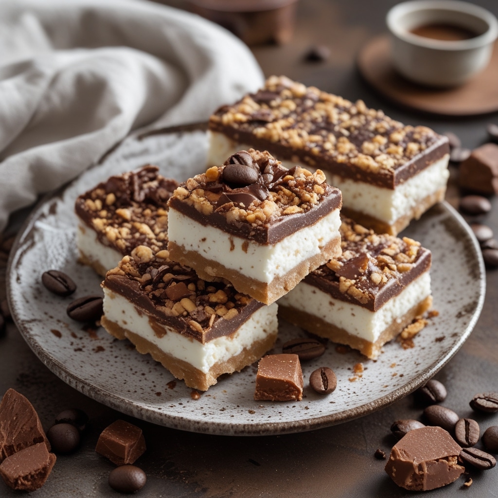 High Protein Coffee Toffee Cottage Cheese Bars