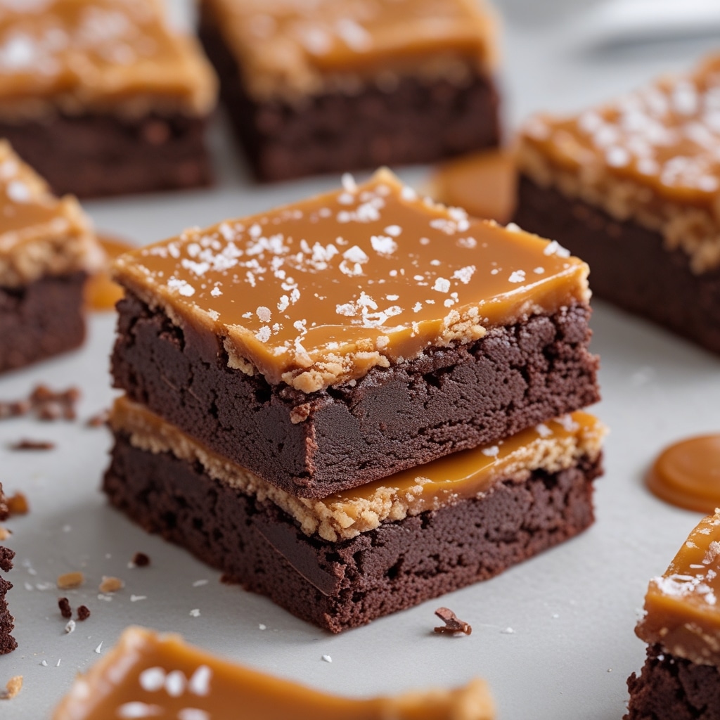 High Protein Salted Caramel Cottage Cheese Brownies