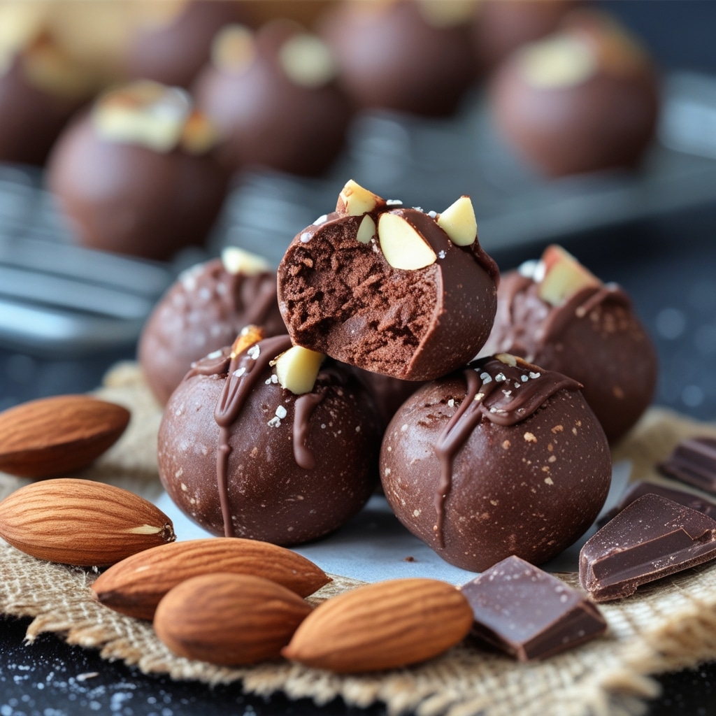 High Protein Chocolate Almond Protein Bites
