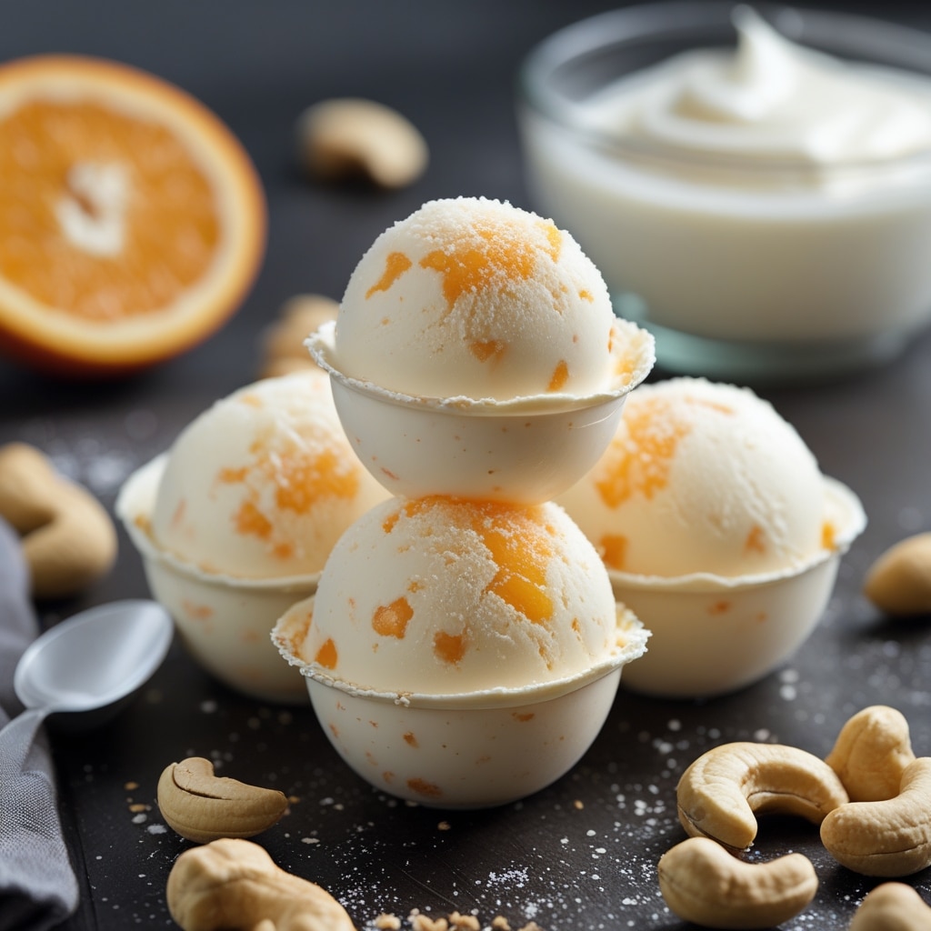 Tangerine Cashew Protein Frozen Yogurt Bites