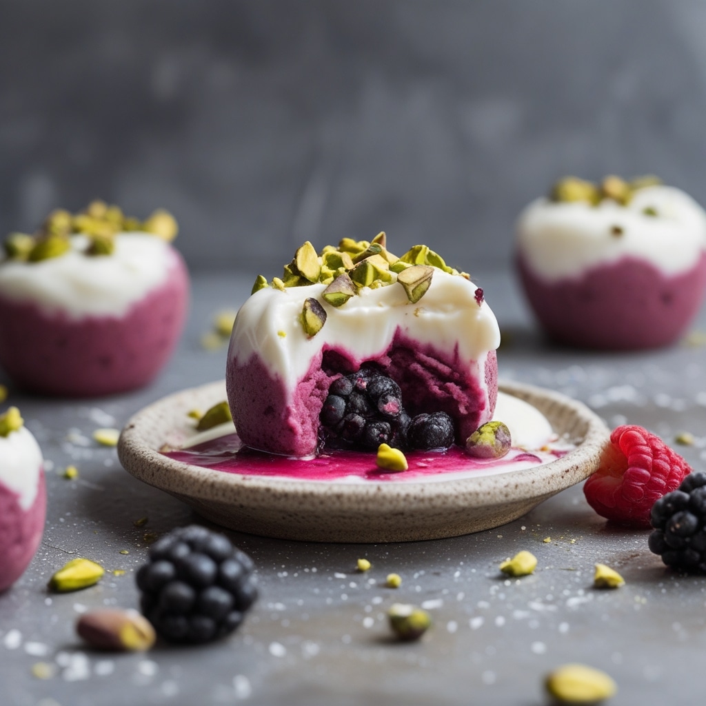 Frozen Pistachio Berries Greek Yogurt Bites