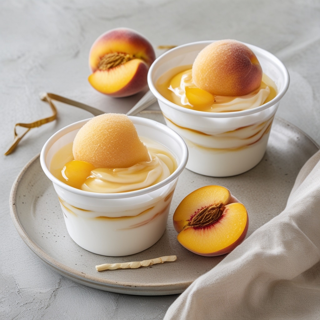 Frozen Peach Vanilla Greek Yogurt Cups