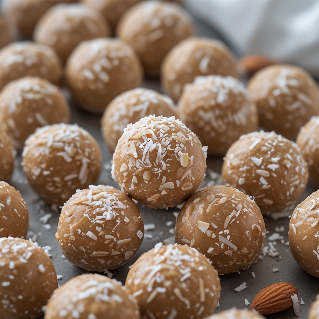 No-Bake Almond Butter Coconut Protein Bites