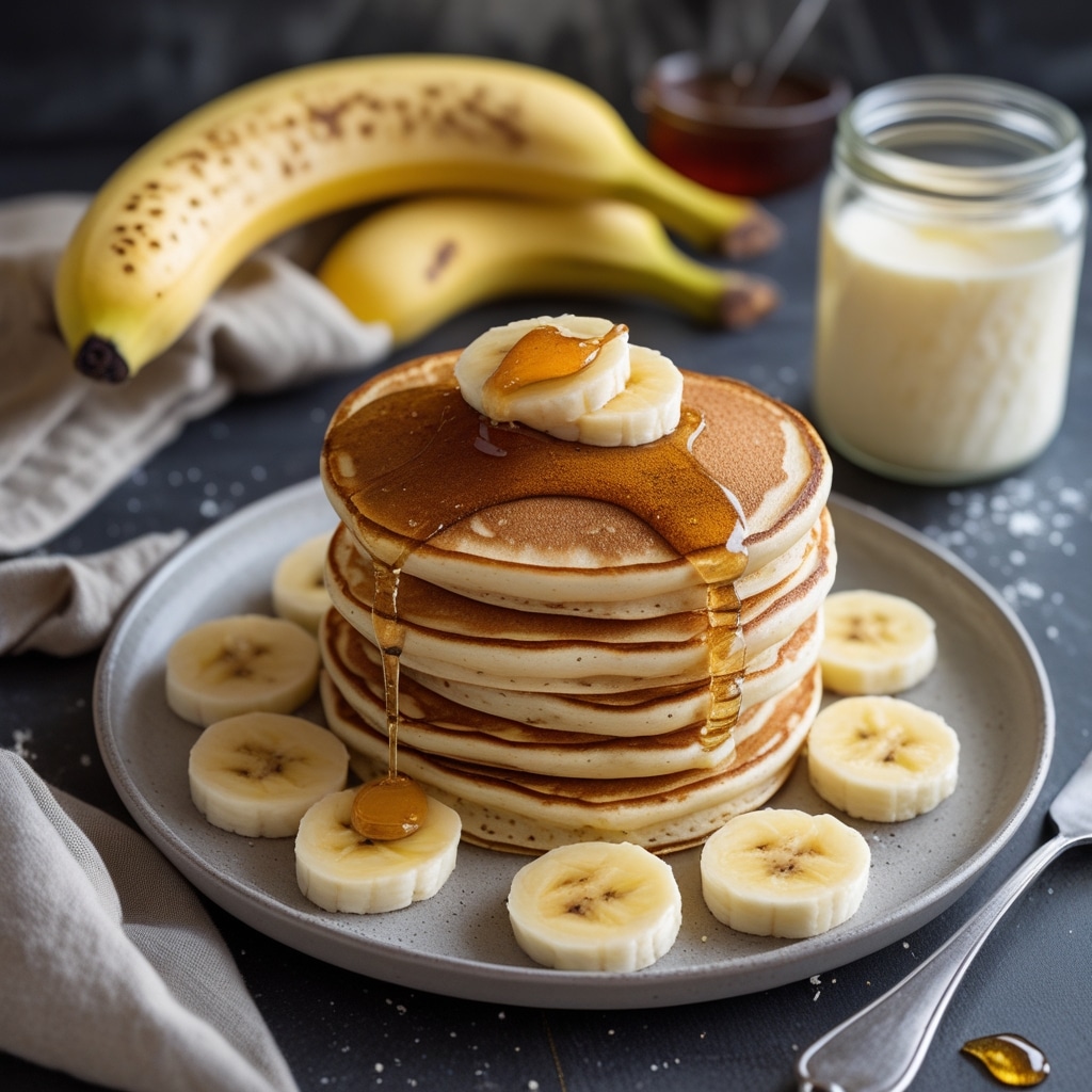 High Protein Honey Banana Cottage Cheese Pancakes