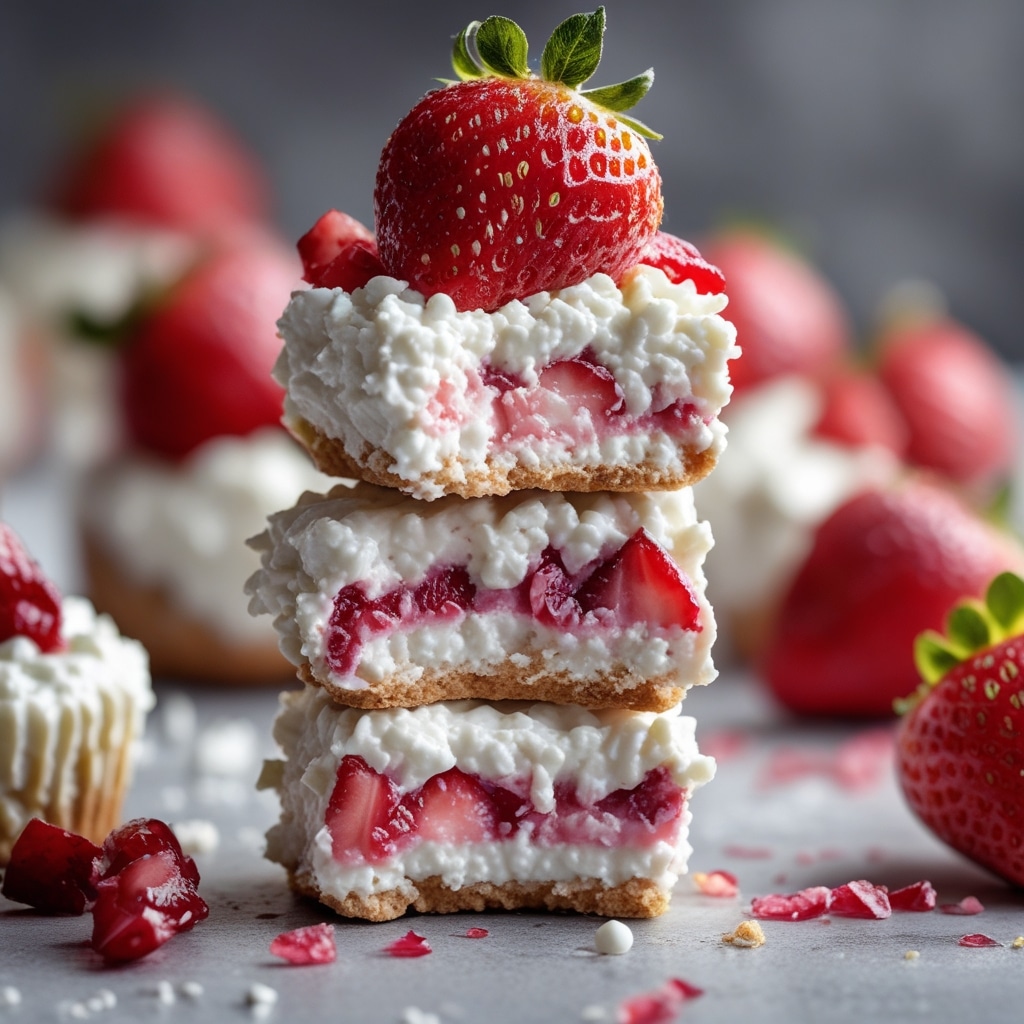 High Protein Strawberry Cheesecake Cottage Cheese Bites