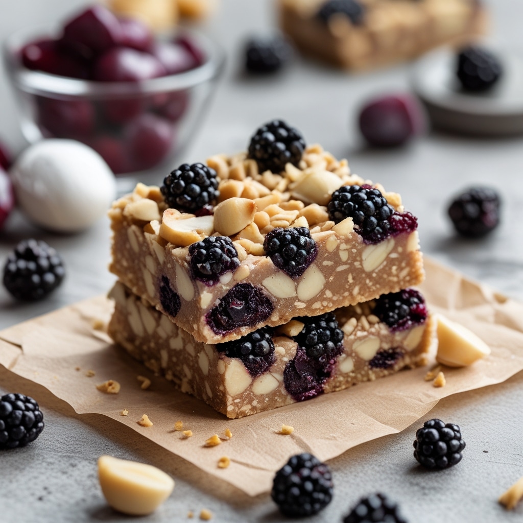 Blackberry Macadamia Protein Bars