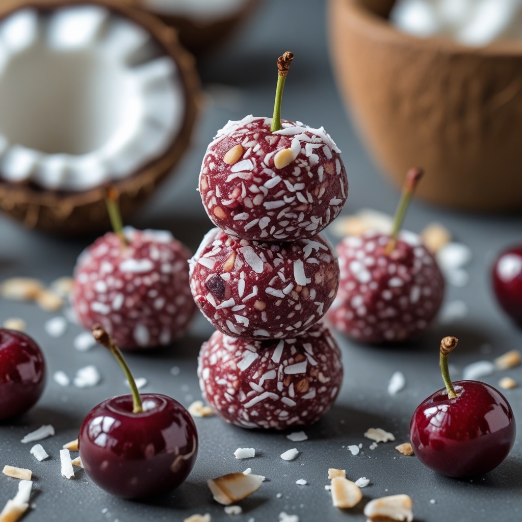 Tart Cherry Coconut Protein Energy Bites