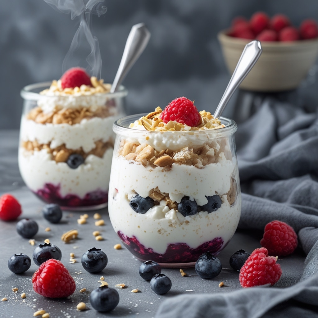 High Protein Vanilla Berry Cottage Cheese Parfait