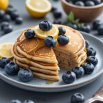 Blueberry Lemon Protein Pancakes