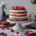 Red, white and blue cake