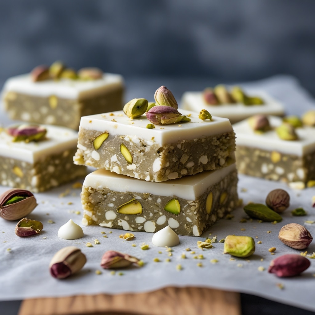 No-Bake Pistachio White Chocolate Protein Bars