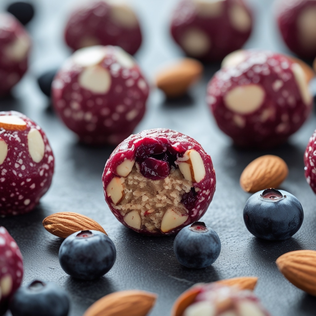 Boysenberry Almond Protein Energy Balls