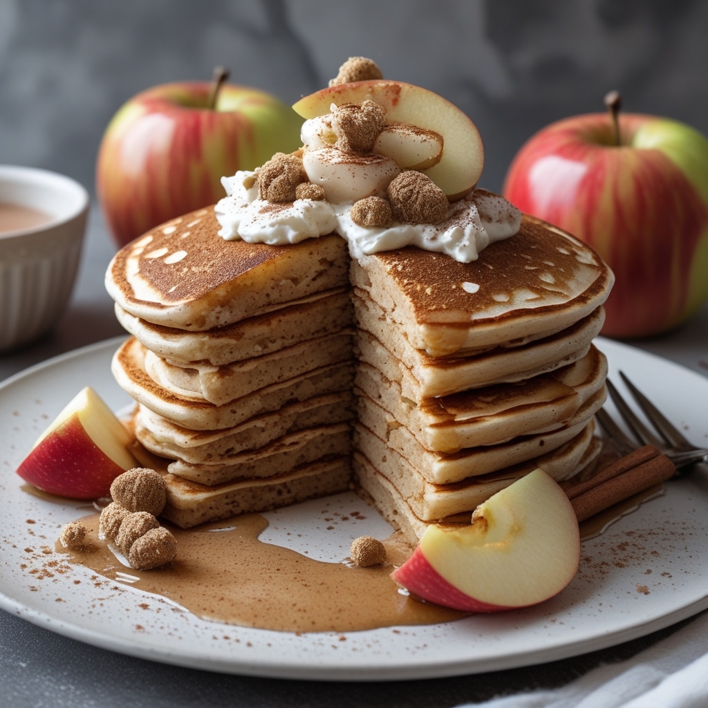 - High Protein Apple Cinnamon Cottage Cheese Pancakes
