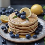High Protein Lemon Blueberry Cottage Cheese Pancakes