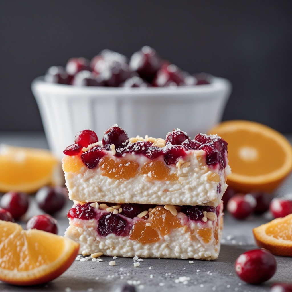 High Protein Cranberry Orange Cottage Cheese Bars
