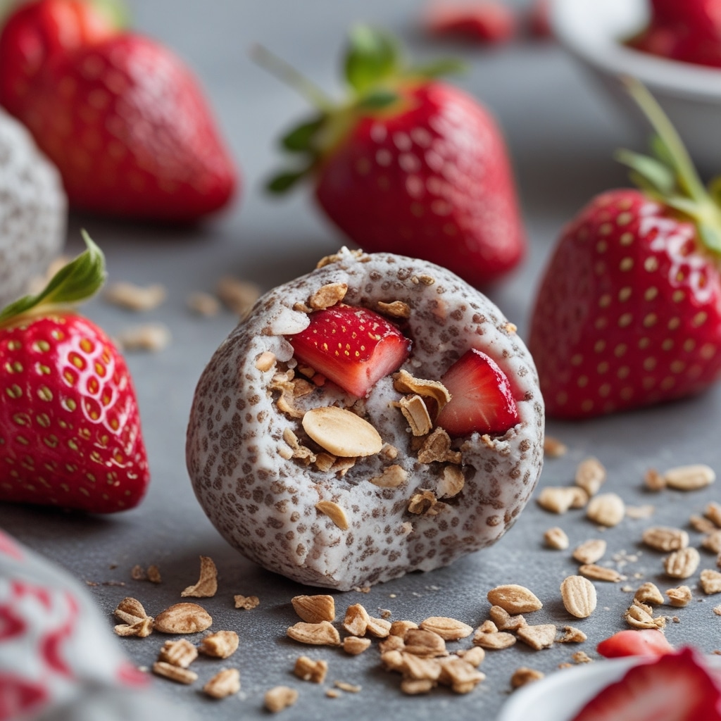 Strawberry Chia Protein Energy Bites
