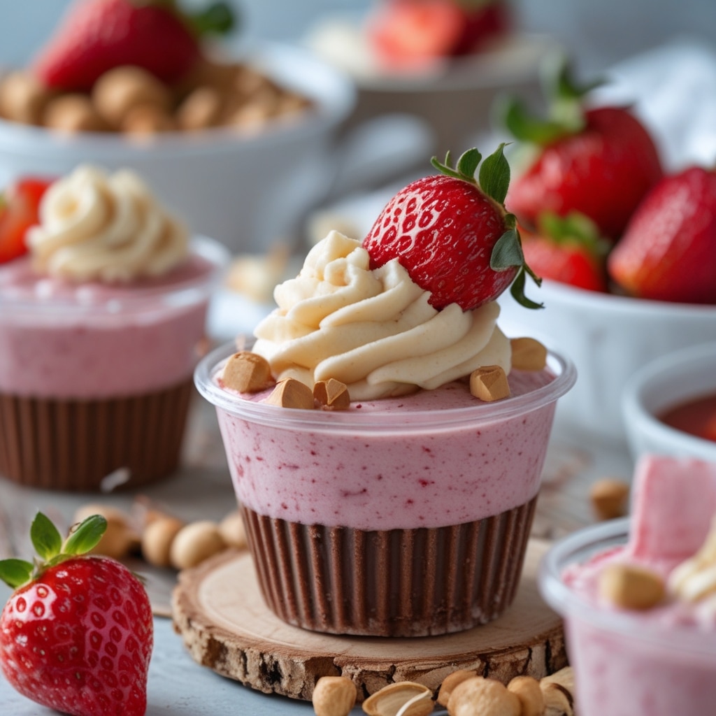 High Protein Strawberry Vanilla Protein Cups