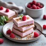 Raspberry Tahini Protein Frozen Yogurt Bars